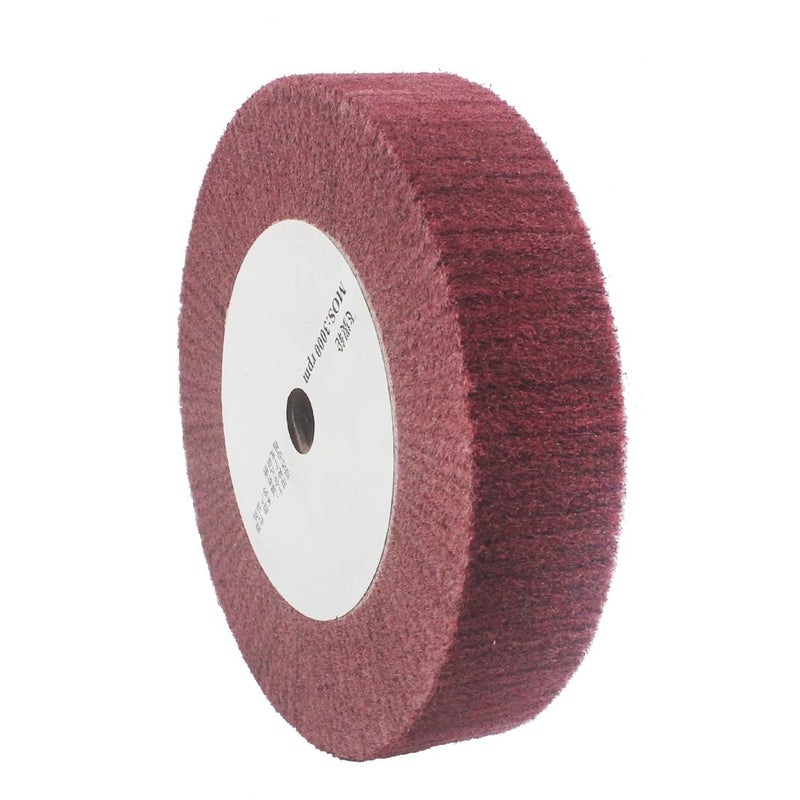 JUNLIXN 8'' X 2'' Extra Thick Non-Woven Polishing Wheels 320 Grit Nylon Wire Drawing Abrasive Buffing Flap Wheels for Die/Bench Grinder (Red) - Image 1